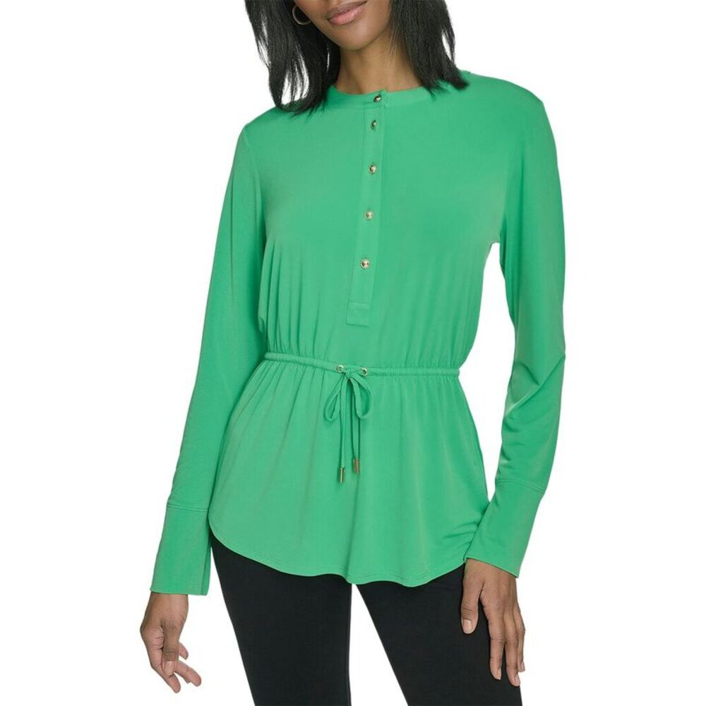 Halston Womens  Draped Jersey Top